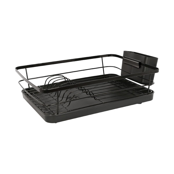 nicola spring Metal Dish Drainer Rack with Drip Tray - Black
