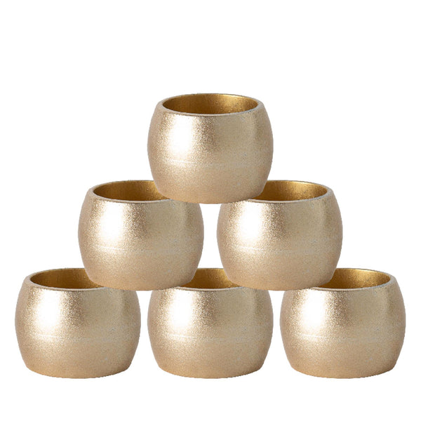 nicola spring Metallic Melamine Napkin Rings - Pack of Six