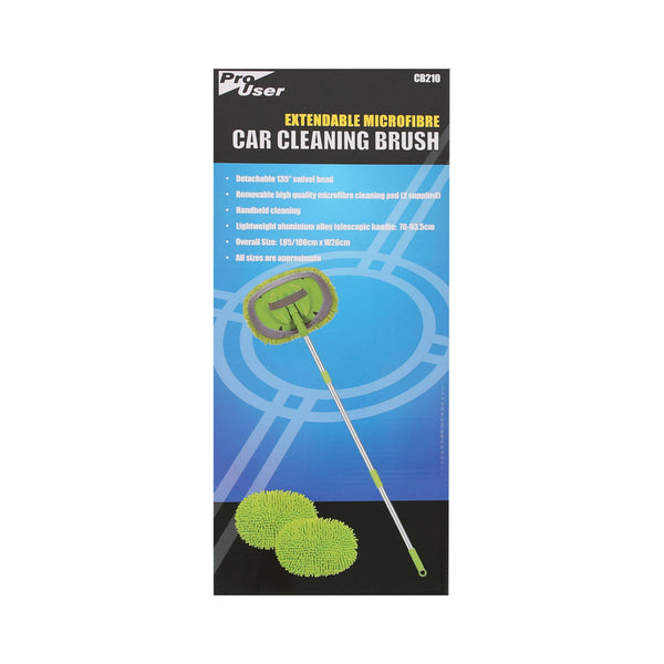 Nicola Spring Microfibre Extendable Car Wash Brush - 43" - Green