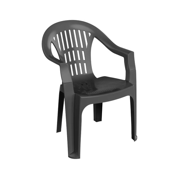 Nicola Spring Milas Garden Dining Chairs - Anthracite - Pack Of 6