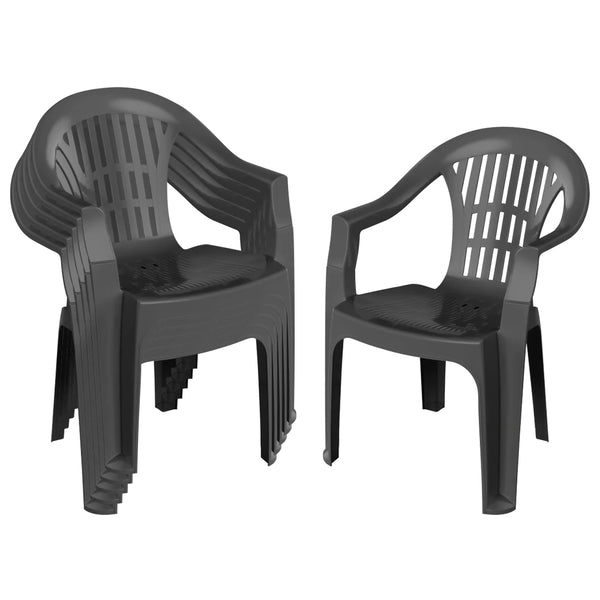 nicola spring Milas Garden Dining Chairs - Anthracite - Pack of 6