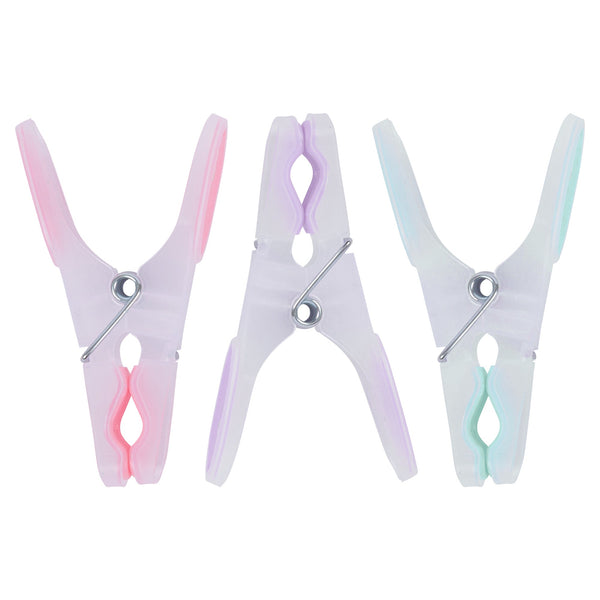 Nicola Spring Multi Plastic Soft Touch Clothes Pegs - Pack Of 12