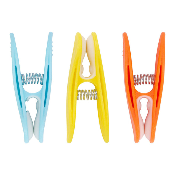 Nicola Spring Multi Plastic Soft Touch Clothes Pegs - Pack Of 24