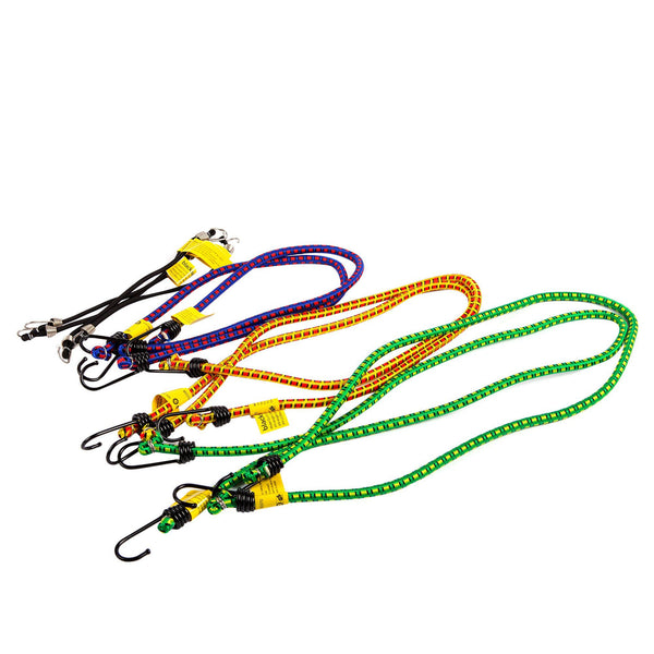 nicola spring Multicolour Bungee Cords - 4 Sizes - Pack of 10