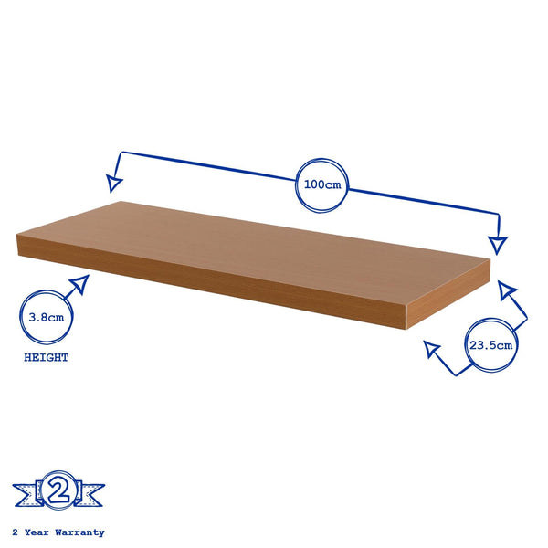 Nicola Spring 100cm Brown Modern Floating Shelf