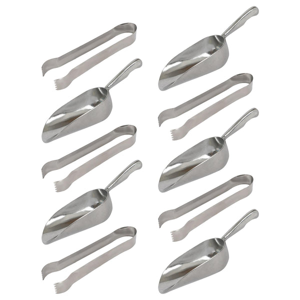 nicola spring 10pc Aluminium Ice Scoops & Tongs Set