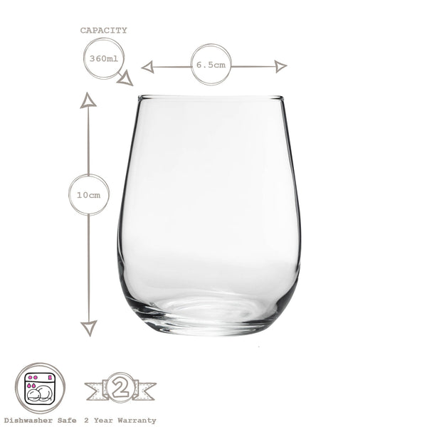 Nicola Spring 12pc Gaia Stemless Wine Glasses Set