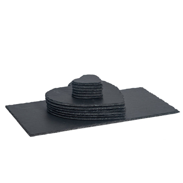 nicola spring 13pc Black Heart Slate Placemats Set