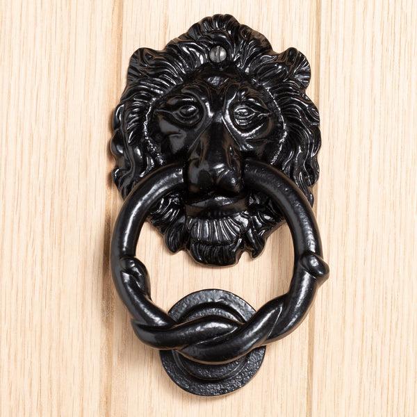Nicola Spring 150mm Black Lion Head Door Knocker