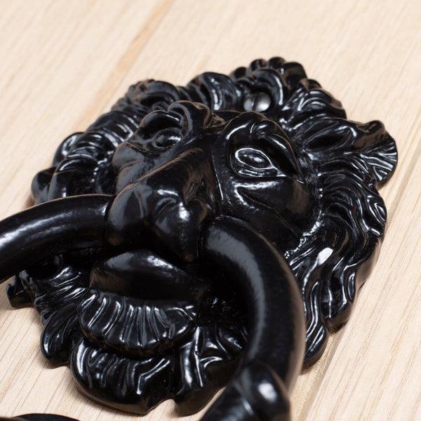 Nicola Spring 150mm Black Lion Head Door Knocker