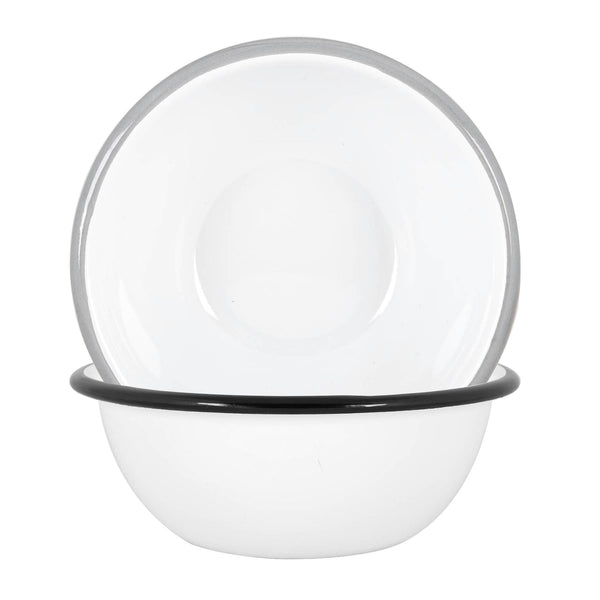 Nicola Spring 16cm White Enamel Bowls - Pack Of Four