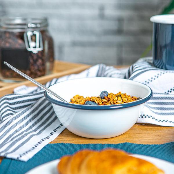 Nicola Spring 16cm White Enamel Bowls - Pack Of Six