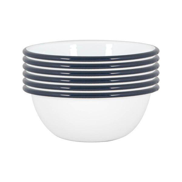 nicola spring 16cm White Enamel Bowls - Pack of Six