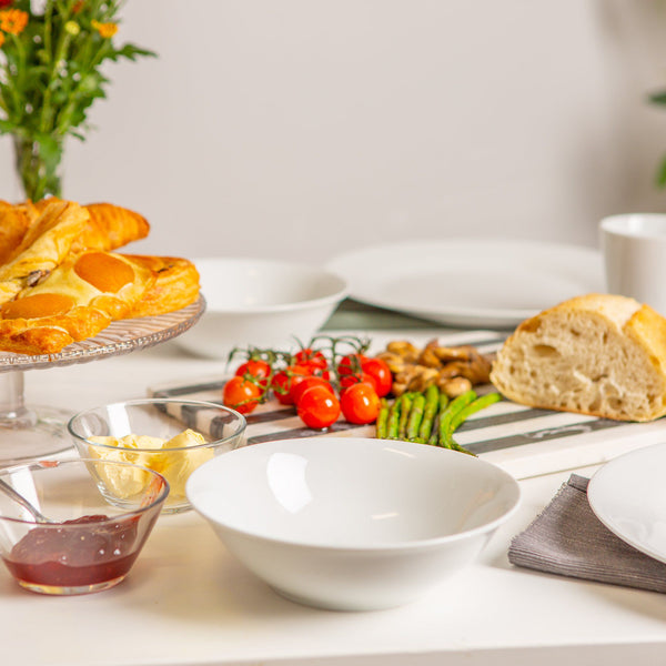 Nicola Spring 18cm White Cereal Bowls - Pack Of Six