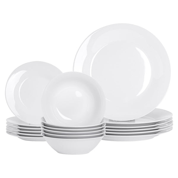 nicola spring 18pc White Porcelain Dinner Set