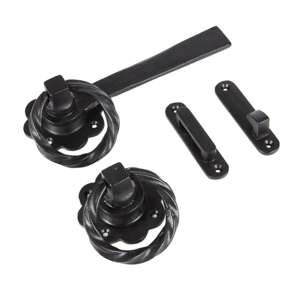 nicola spring 195mm Black Rose Ring Gate Latch