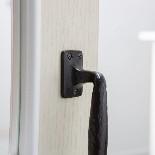 Nicola Spring 205mm Black Forged Barn Door Handle