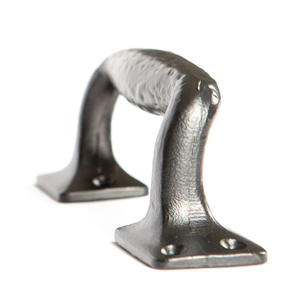 Nicola Spring 205mm Black Forged Barn Door Handle