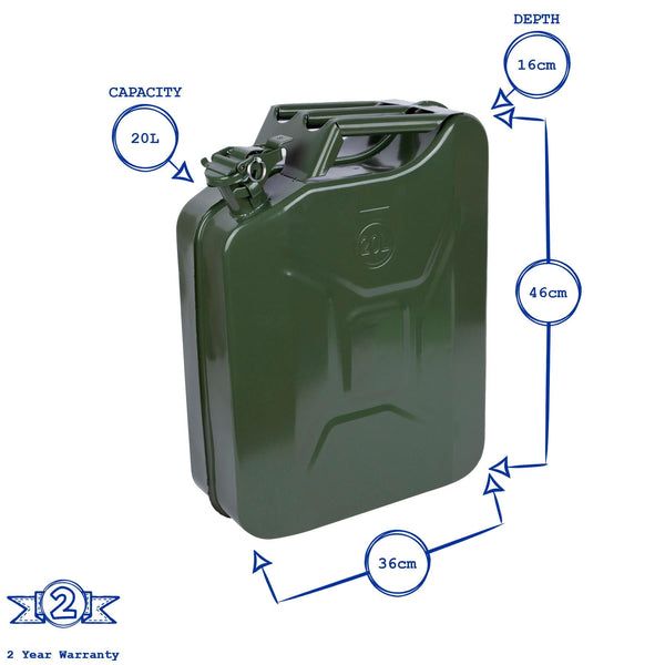 Nicola Spring 20L Steel Jerry Can