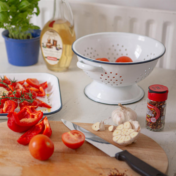 Nicola Spring 23.5cm White Enamel Colander