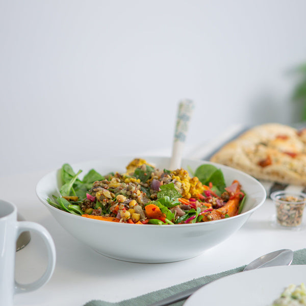 Nicola Spring 25.5cm White Pasta Bowls - Pack Of Six