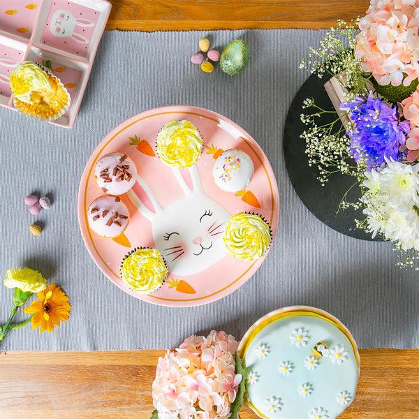 Nicola Spring 27cm Pink Bunny Dolomite Cake Stand