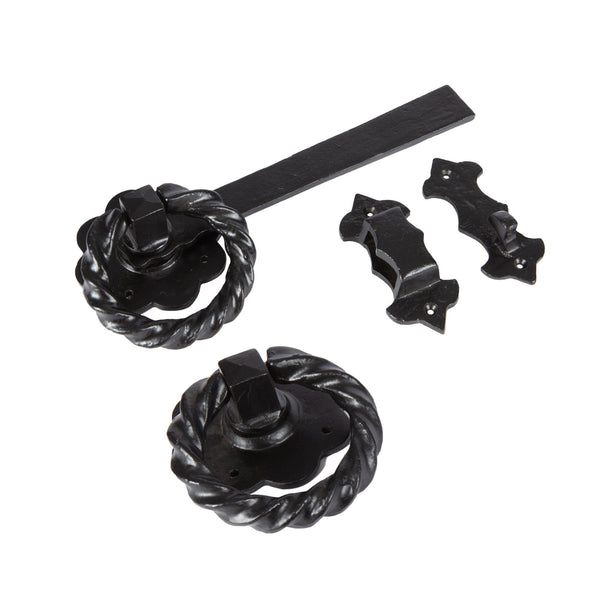 nicola spring 285mm Black Rose Ring Gate Latch