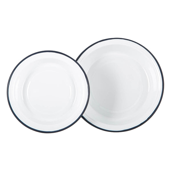 Nicola Spring 2pc White Enamel Deep Bowls Set