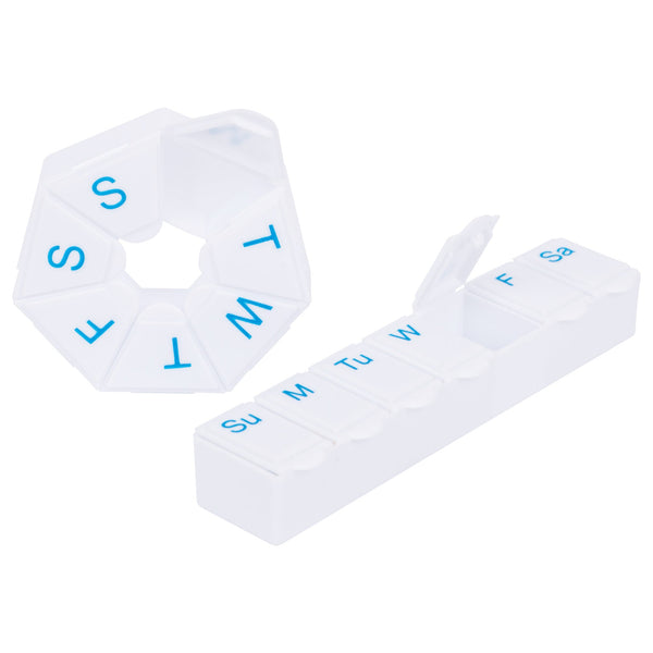 Nicola Spring 2pc White Plastic Pill Box Set