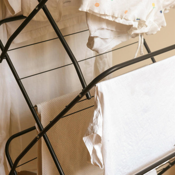 Nicola Spring 3 Tier Foldable Clothes Airer - Black