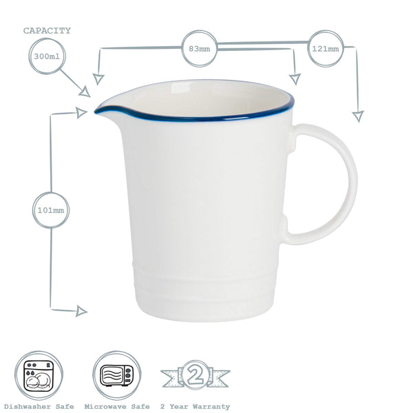 Nicola Spring 300ml Farmhouse White Porcelain Jug