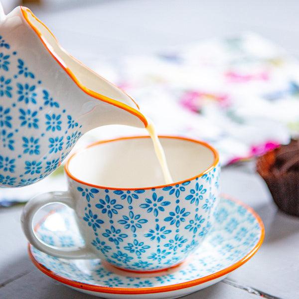 Nicola Spring 300ml Hand Printed Stoneware Jug