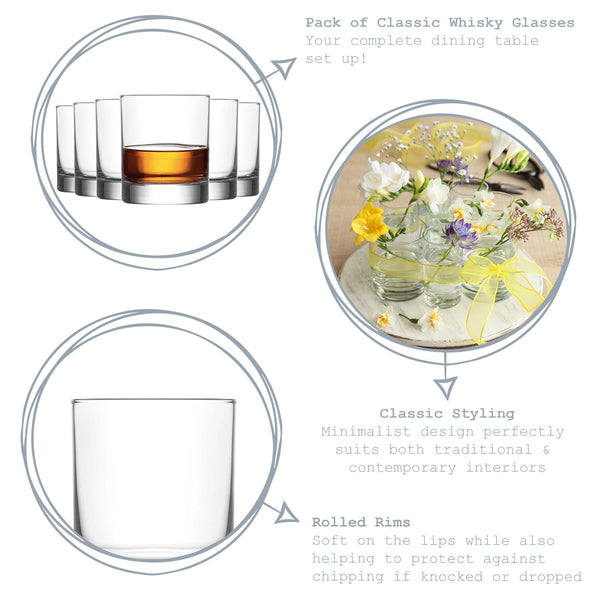 Nicola Spring 305ml Ada Whisky Glasses - Pack Of Six