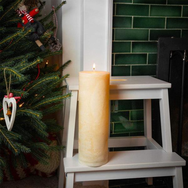 Nicola Spring 30cm Vanilla Round Pillar Candle