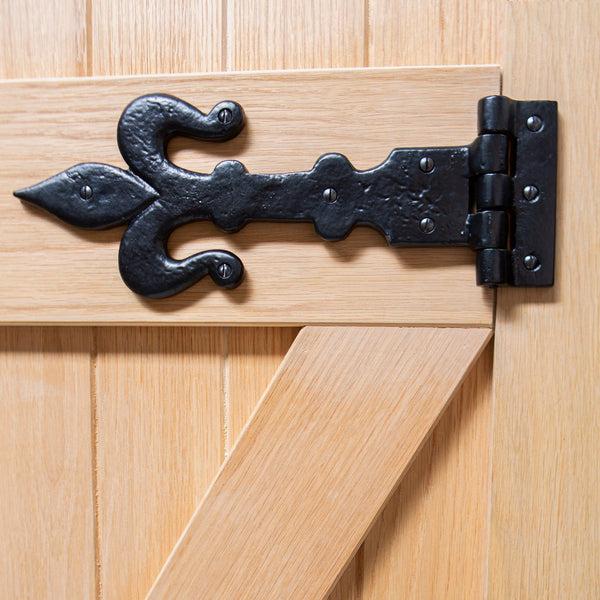 Nicola Spring 310mm Black Fleur De Lis T-Hinge