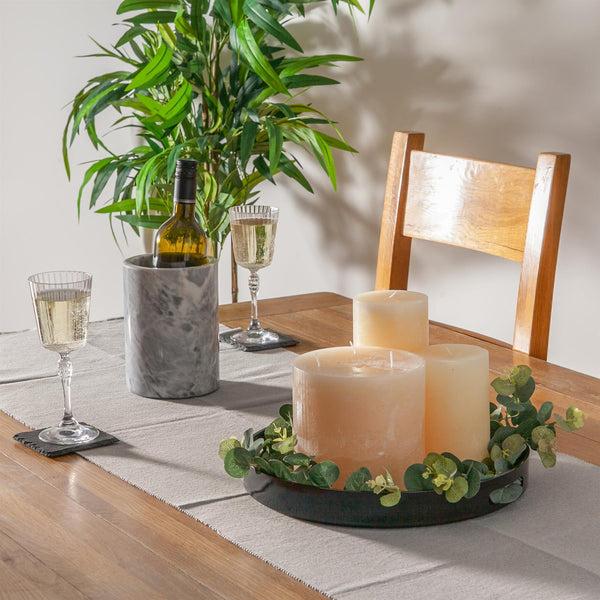 Nicola Spring 33cm Black Round Lacquer Tray