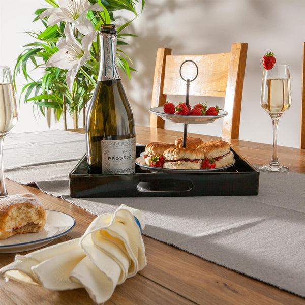 Nicola Spring 33cm Black Square Lacquer Tray