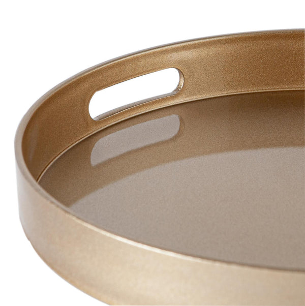 Nicola Spring 33cm Gold Round Lacquer Tray