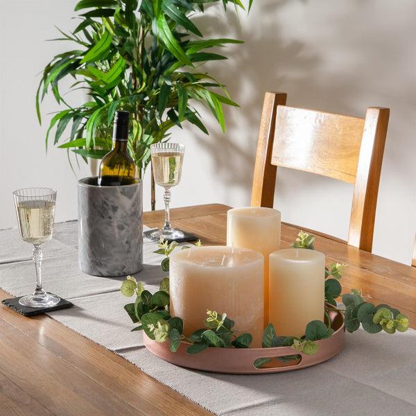 Nicola Spring 33cm Rose Gold Round Lacquer Tray