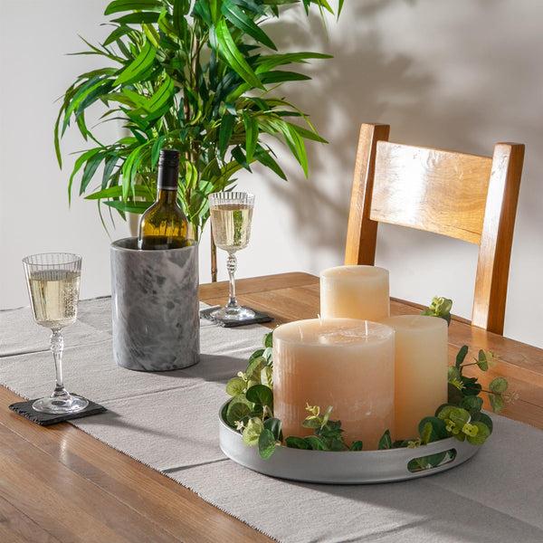 Nicola Spring 33cm Silver Round Lacquer Tray