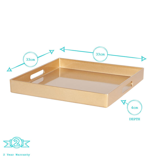 Nicola Spring 33cm Silver Square Lacquer Tray