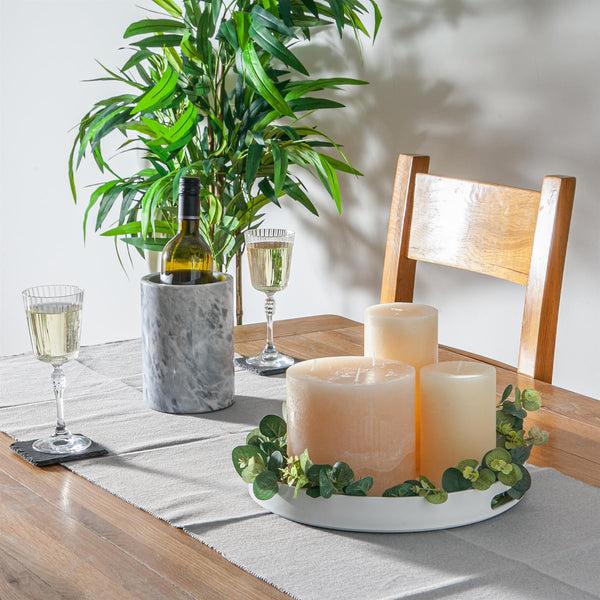 Nicola Spring 33cm White Round Lacquer Tray