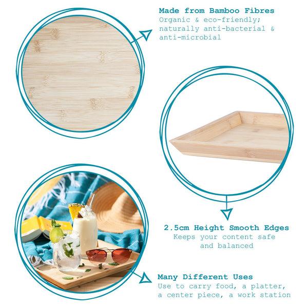 Nicola Spring 33cm X 25cm Bamboo Serving Tray