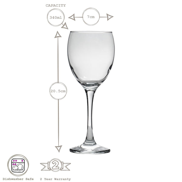 Nicola Spring 340ml Venue Wine Glasses - Pack Of Six