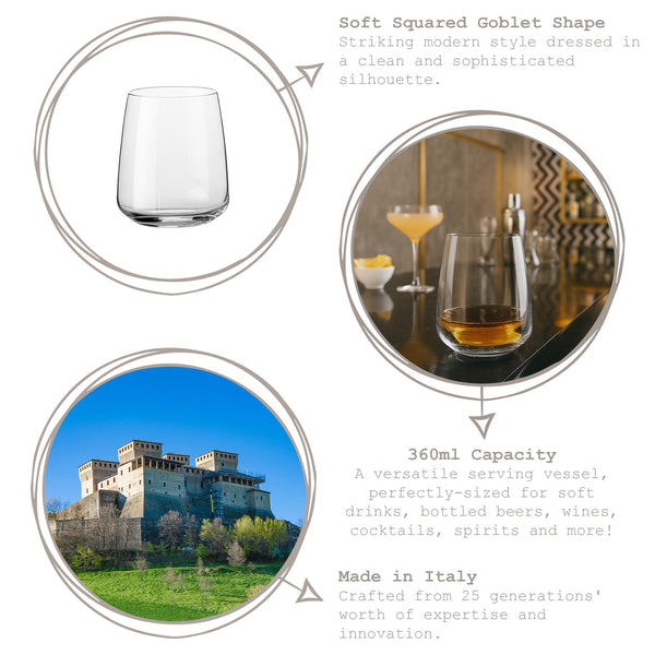 Nicola Spring 360ml Nexo Glass Tumblers - Pack Of 6