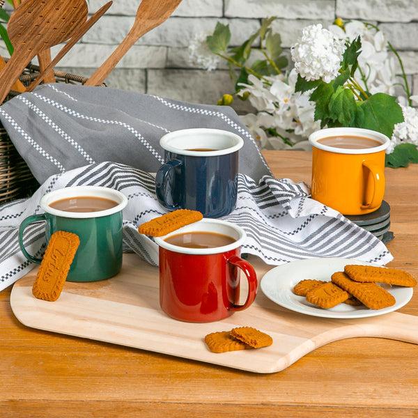 Nicola Spring 375ml Coloured Enamel Mugs - 4 Colours