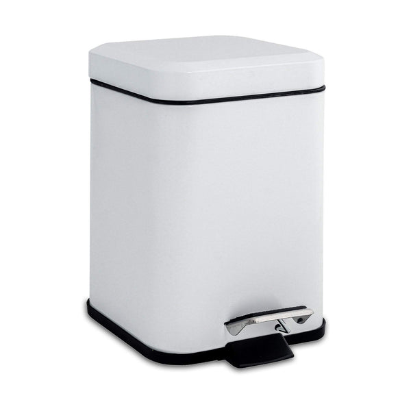 nicola spring 3L White Square Bathroom Pedal Bin