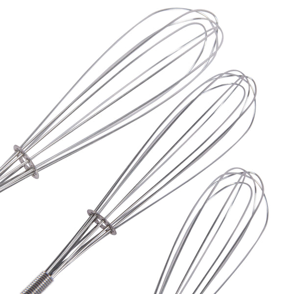 Nicola Spring 3pc Steel Balloon Whisk Set - 3 Sizes