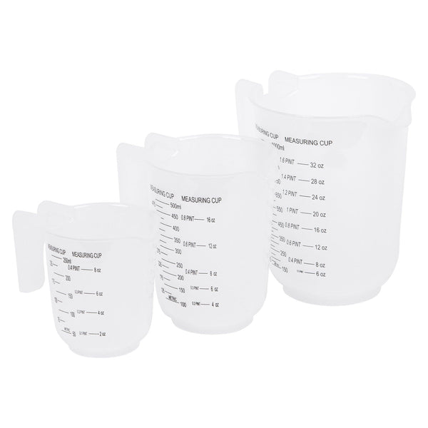 nicola spring 3pc White Plastic Measuring Jug Set