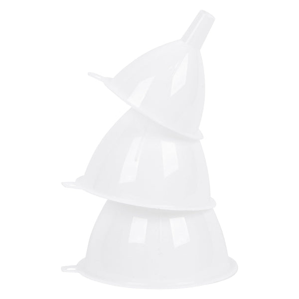 Nicola Spring 3pc White Polypropylene Funnel Set